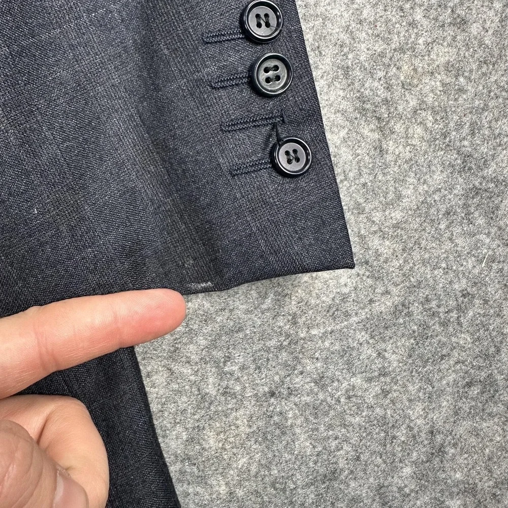 Canali Suit Jacket Mens 48‎ (58 Italy) Gray Check Super 120s Wool Made Italy